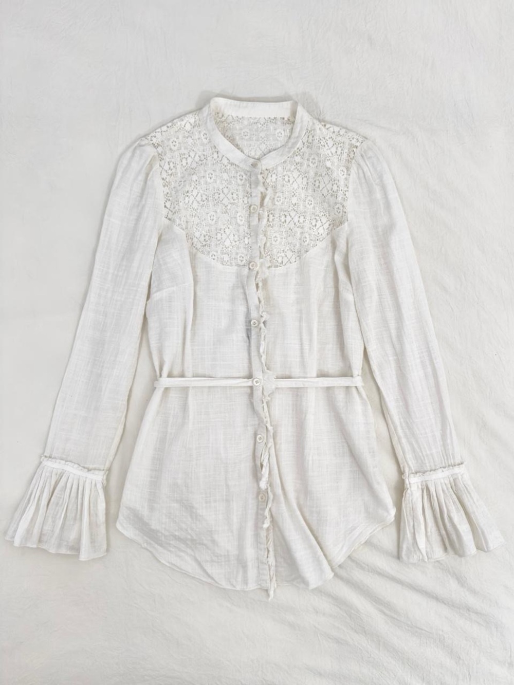 Vintage Free People Gauzy Lace Blouse - Picture 7 of 7